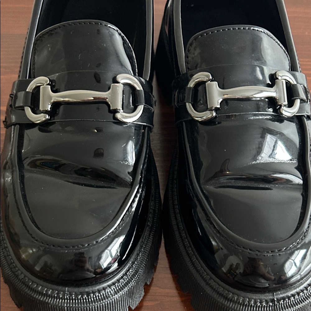 Black Patent Loafers | Chunky Sole | Classic Preppy Gothic Style - Picture 8 of 10